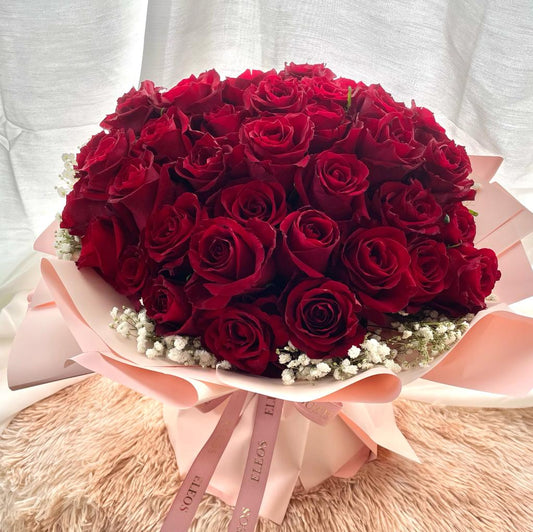 Fresh Big Red Roses Flowers Bouquet for Proposal in Singapore Under $200 in Singapore Free Delivery